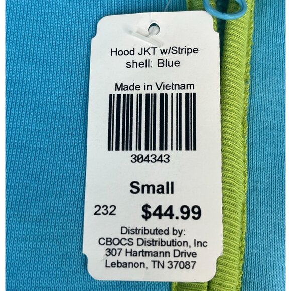 SML Sport Hooded Jacket with Stripe Shell Women's S Blue Embroidered Zip Up - Picture 8 of 12